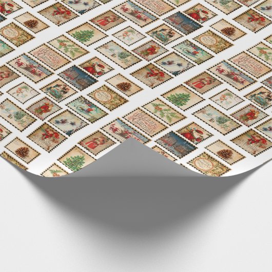 Collage kerststempel cadeaupapier (Hoek)