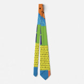 Collage Kleurrijke Vormen Patroon Vader Stropdas (Achterkant)