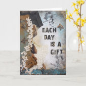 Collage Kunst elke dag is een cadeau Wenskaart Kaart (Gele Bloem)