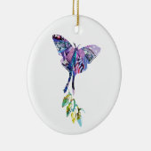 Collage kunst insect kunst BUTTERFLY XMAS LIGHTS Keramisch Ornament (Rechts)