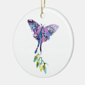Collage kunst insect kunst BUTTERFLY XMAS LIGHTS Keramisch Ornament (Links)