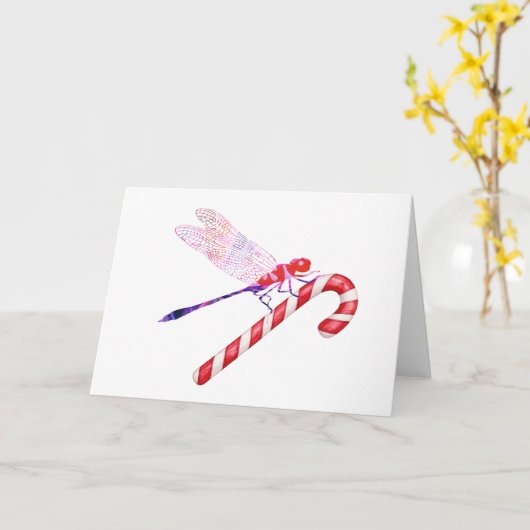 Collage kunst insect kunst DRAGONFLY met CANDY CAN Kaart (Gele Bloem)