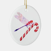 Collage kunst insect kunst DRAGONFLY met CANDY CAN Keramisch Ornament (Rechts)