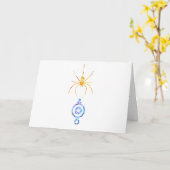 Collage kunst insect kunst SPIN met KERSTVERSIERIN Kaart (Gele Bloem)