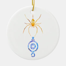 Collage kunst insect kunst SPIN met KERSTVERSIERIN Keramisch Ornament