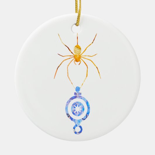 Collage kunst insect kunst SPIN met KERSTVERSIERIN Keramisch Ornament (Voorkant)