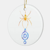 Collage kunst insect kunst SPIN met KERSTVERSIERIN Keramisch Ornament (Links)