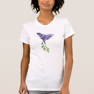 Collage kunst insect kunst VLINDER KERSTLAMPJES T-shirt