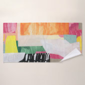 Collage kunst, modern kleurrijk abstract. badhanddoek (Badhanddoek)