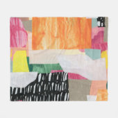 Collage kunst, modern kleurrijk abstract. fleece deken (Voorkant (Horizontaal))