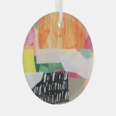 Collage kunst, modern kleurrijk abstract. glas ornament (Voorkant Rechts)