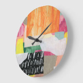 Collage kunst, modern kleurrijk abstract. grote klok (Hoek)