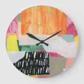Collage kunst, modern kleurrijk abstract. grote klok (Voorkant)