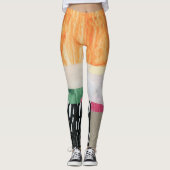 Collage kunst, modern kleurrijk abstract. leggings (Voorkant)