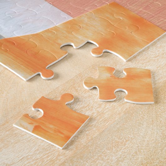 Collage kunst, modern kleurrijk abstract. legpuzzel (Zijkant)