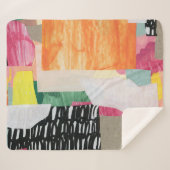 Collage kunst, modern kleurrijk abstract. sherpa deken (Voorkant (horizontaal))