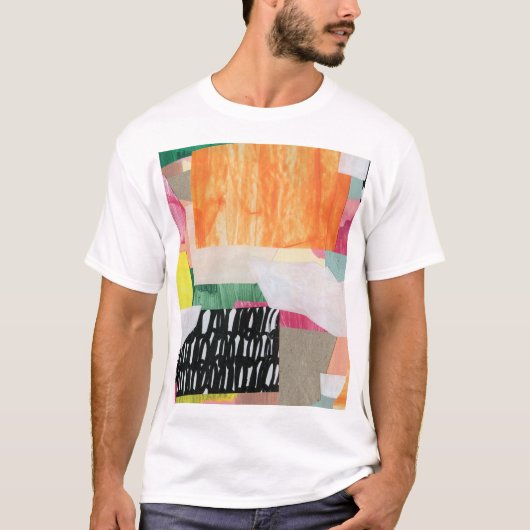 Collage kunst, modern kleurrijk abstract. t-shirt (Voorkant)