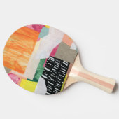 Collage kunst, modern kleurrijk abstract. tafeltennisbatje (Zijkant)