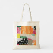Collage kunst, modern kleurrijk abstract. tote bag (Achterkant)
