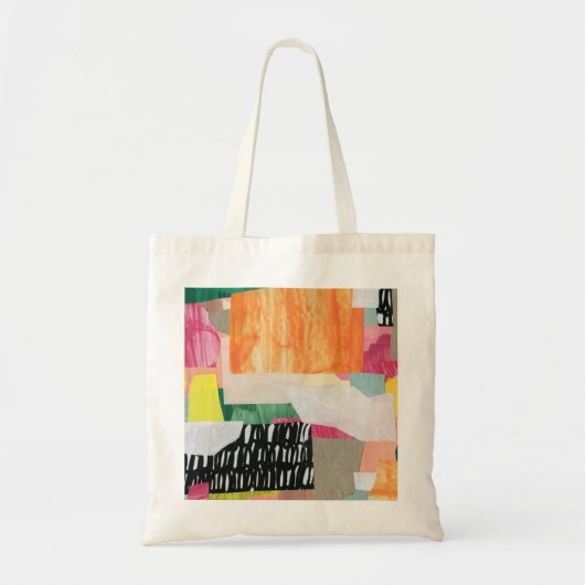 Collage kunst, modern kleurrijk abstract. tote bag (Voorkant)