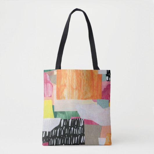 Collage kunst, modern kleurrijk abstract. tote bag (Voorkant)