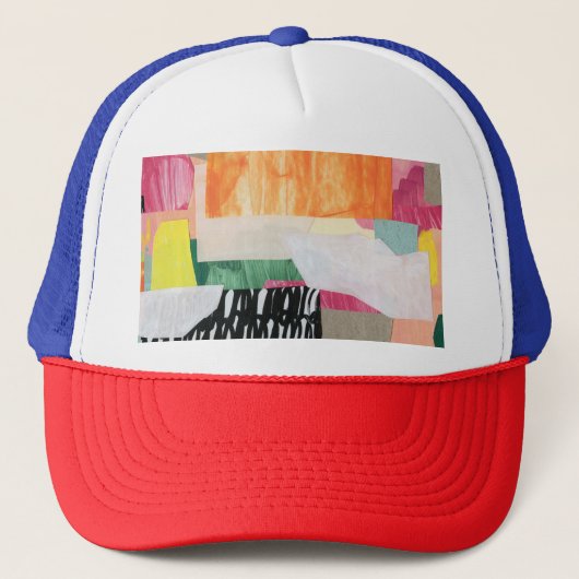 Collage kunst, modern kleurrijk abstract. trucker pet (Voorkant)