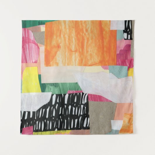 Collage kunst, modern kleurrijk abstract. wandkleed (Voorkant)