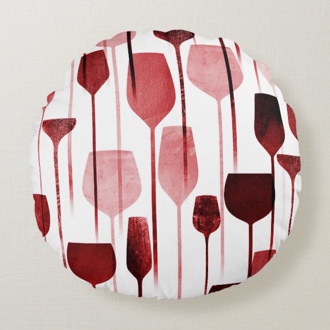 Collage kunst: partij drink patroon. rond kussen (Voorkant)