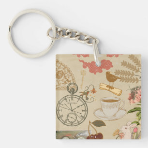 collage kunst sleutelhanger