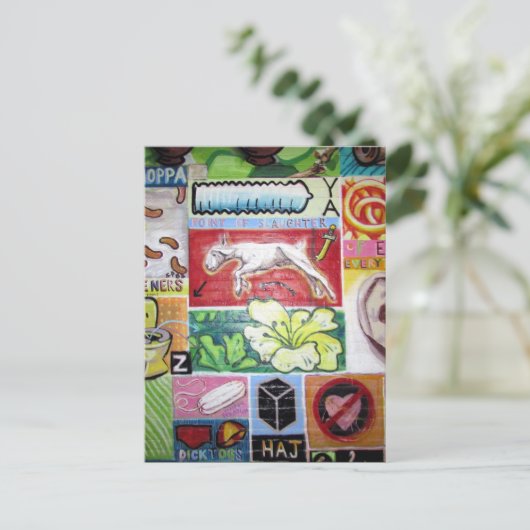 collage kunstenaar briefkaart (Staand voorkant)