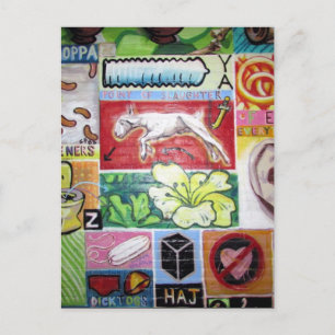 collage kunstenaar briefkaart