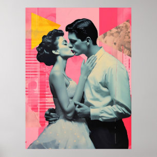 Collage kus, retro, decor, modern poster