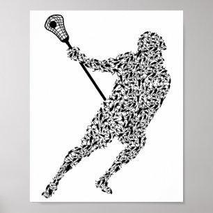 Collage Lacrosse Speler Shirt Lacrosse Coach Shirt Poster