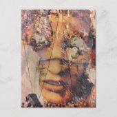 collage met abstract gezicht mixed media briefkaart (Voorkant)