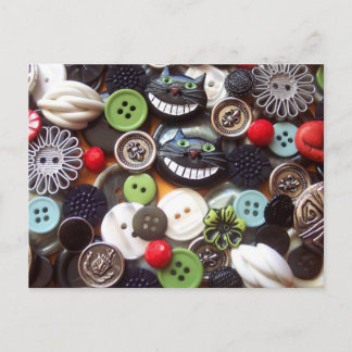 Collage met Black Cheshire Cat Buttonnen Briefkaart