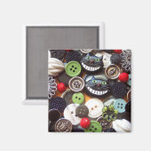 Collage met Black Cheshire Cat Buttonnen Magneet (Voorkant / Achterkant)