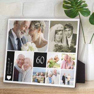 Collage met foto's van 60-jarig huwelijksjubileum fotoplaat