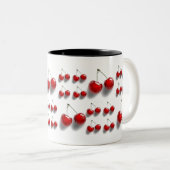 collage met kersen tweekleurige koffiemok (Voorkant rechts)