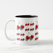 collage met kersen tweekleurige koffiemok (Links)