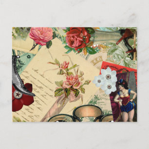 collage met Rozen en brillen Briefkaart