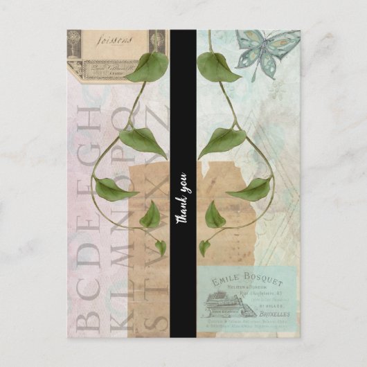 Collage met vintage briefkaart (Voorkant)