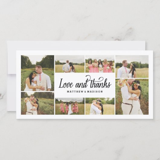 Collage met zoveel liefde | Dankjewel fotokaart Bedankkaart (Voorkant)
