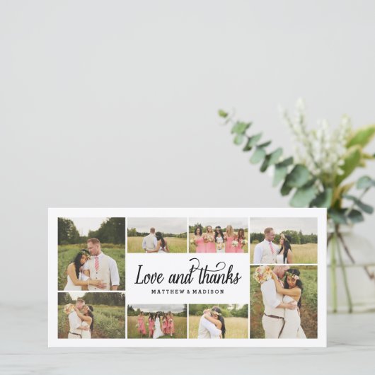 Collage met zoveel liefde | Dankjewel fotokaart Bedankkaart (Staand voorkant)