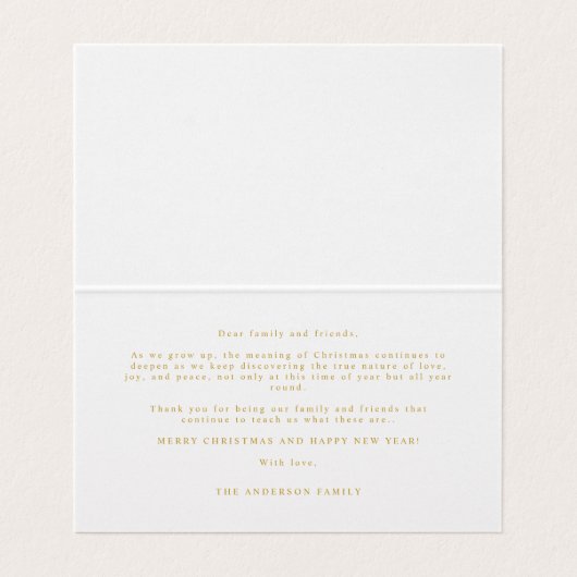 Collage Minimalist Merry Christmas 5 Photos Family Kaart (Binnenkant ongevouwen)