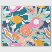 Collage modern bloemennaadloos patroon. Moderne ex Cadeaupapier (Vlak)