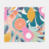 Collage modern bloemennaadloos patroon. Moderne ex Fleece Deken (Voorkant (Horizontaal))