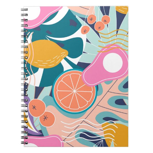 Collage modern bloemennaadloos patroon. Moderne ex Notitieboek (Voorkant)