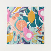 Collage modern bloemennaadloos patroon. Moderne ex Wandkleed (Voorkant (horizontaal))