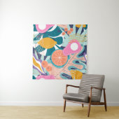 Collage modern bloemennaadloos patroon. Moderne ex Wandkleed (In situ)