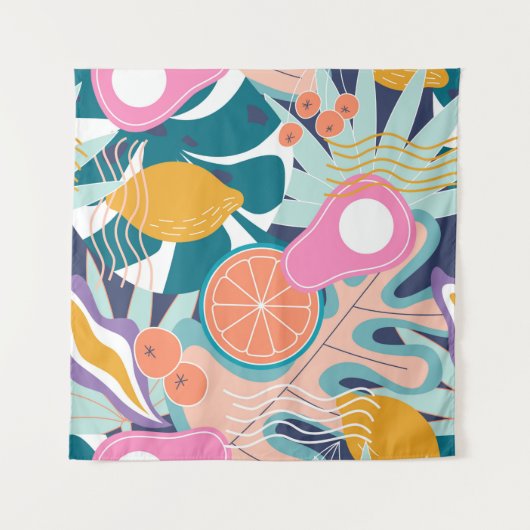 Collage modern bloemennaadloos patroon. Moderne ex Wandkleed (Voorkant)